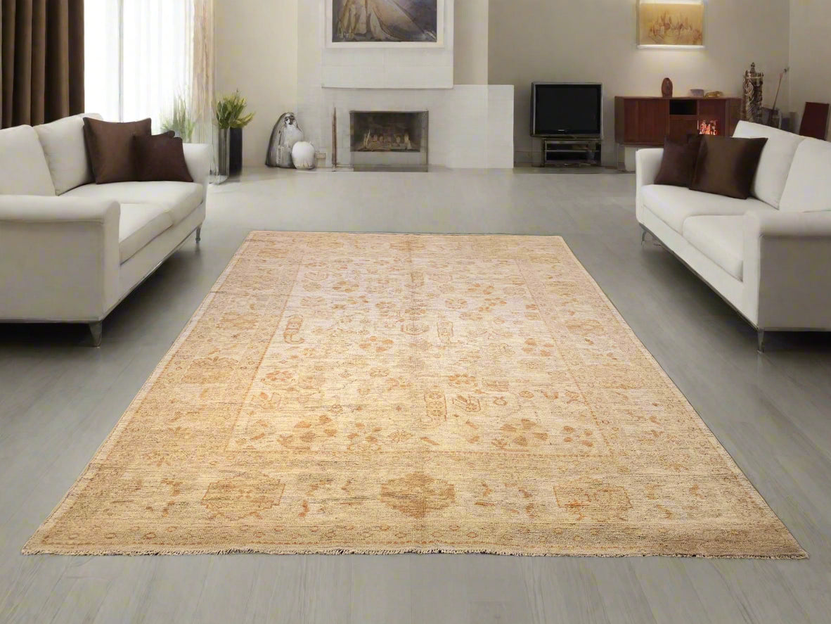 Hand-Knotted Sultanabad Vegetable-Dyed Wool Rug, 8' x 11' 8"