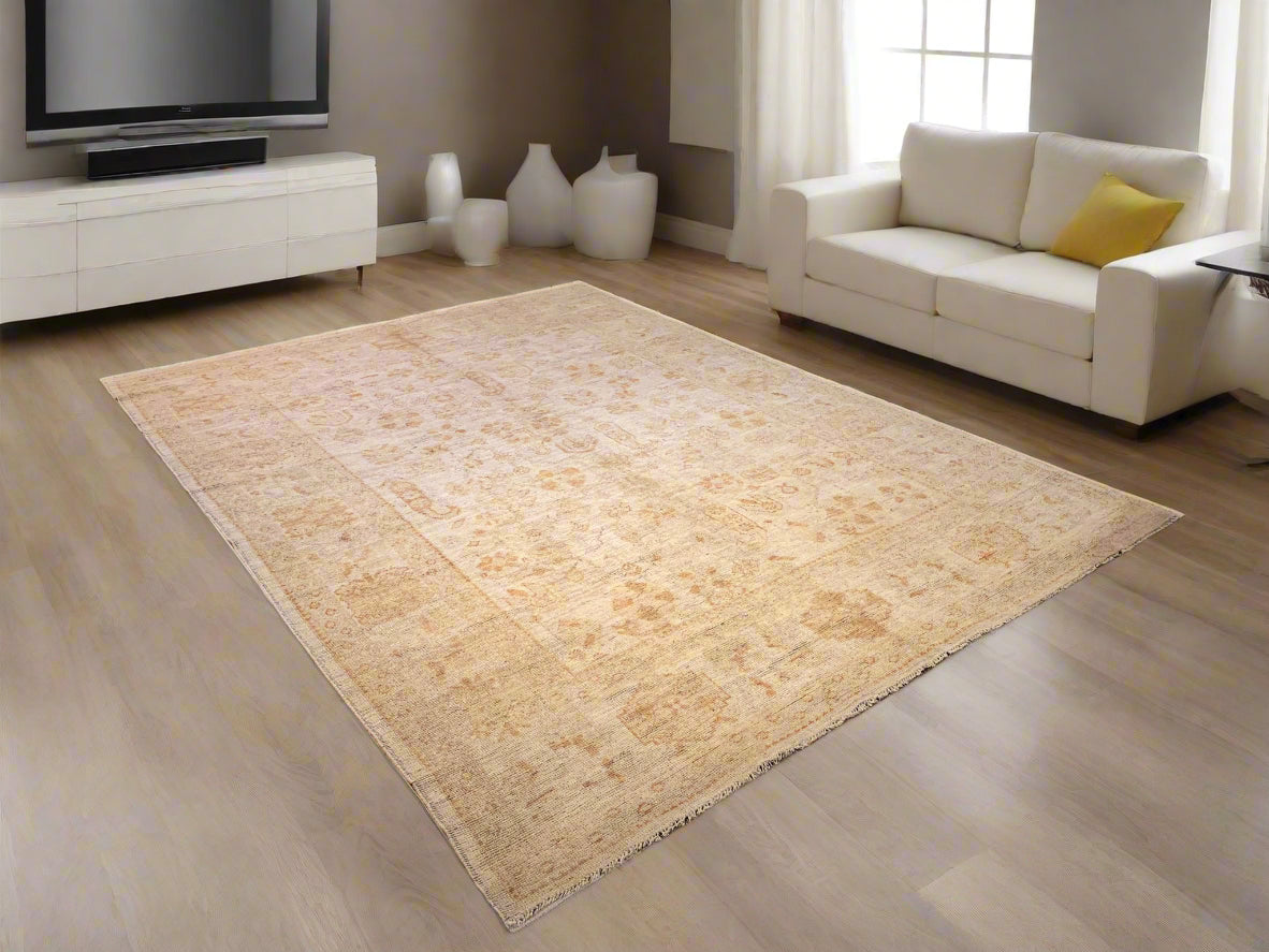 Hand-Knotted Sultanabad Vegetable-Dyed Wool Rug, 8' x 11' 8"