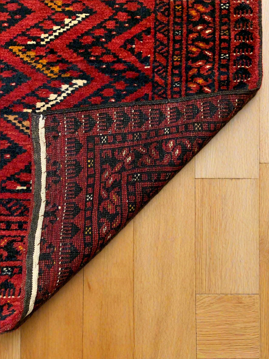 Terkaman Tribal Afghan Oriental Rug, 2' 8" x 5' 2" (C) Antique
