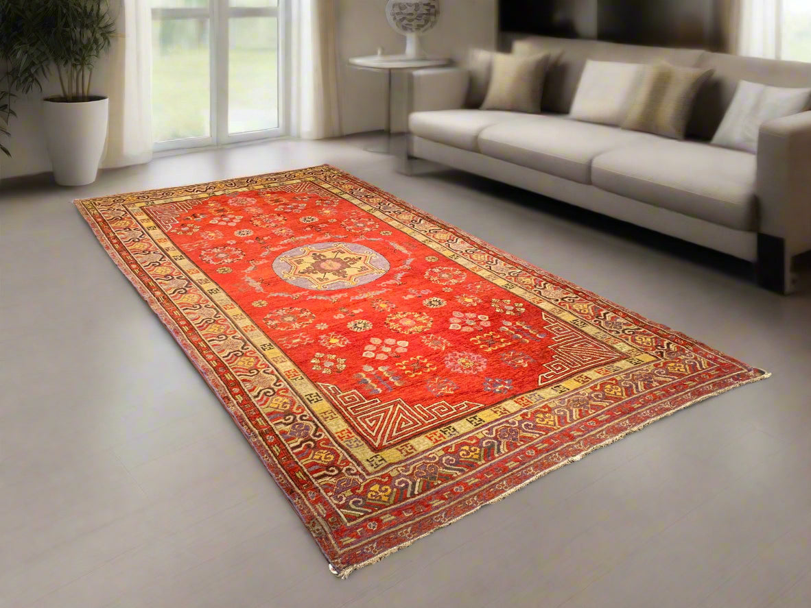 Antique Khotan Samarkand Rug, circa 1910's, 7' x 13' 5"