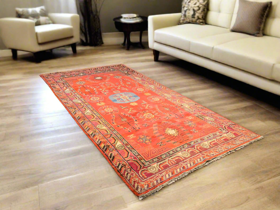 Antique Khotan Samarkand Rug, circa 1910's, 6' x 11' 5"