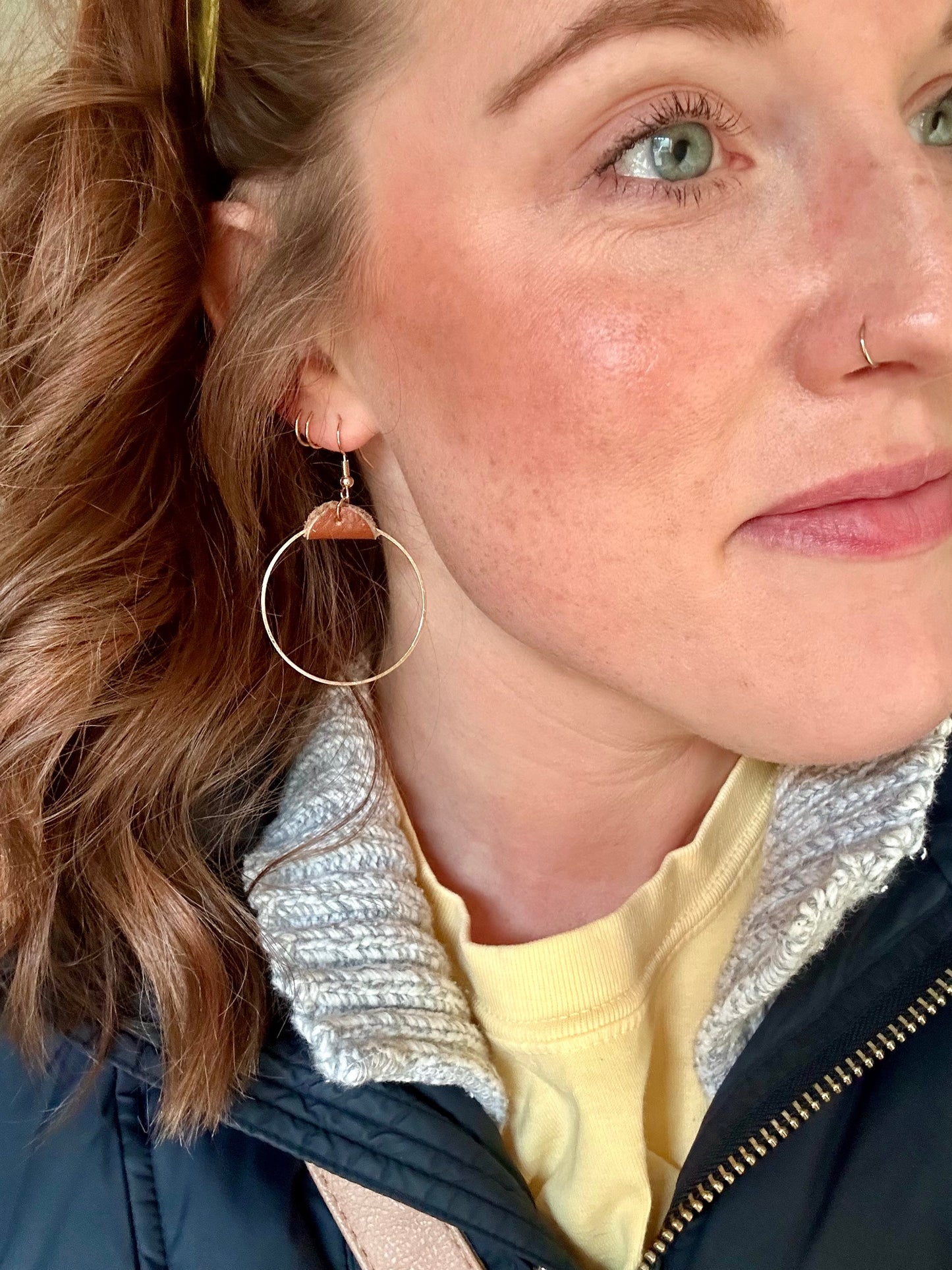 Beautiful Leather Hoop Earrings