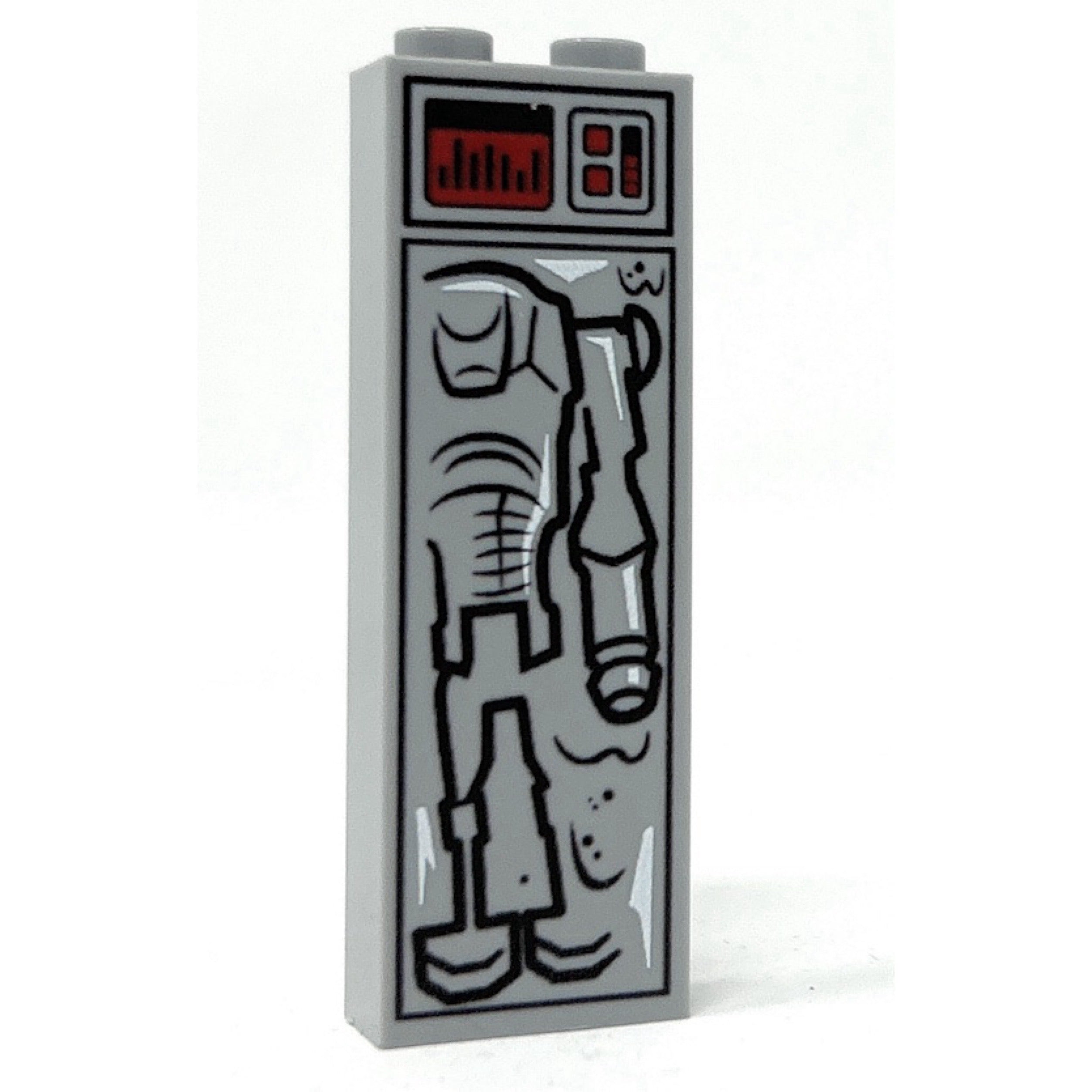 Super Droïde de combat (brique 1x2x5) en carbonite fabriqué avec des pièces LEGO - B3 Customs