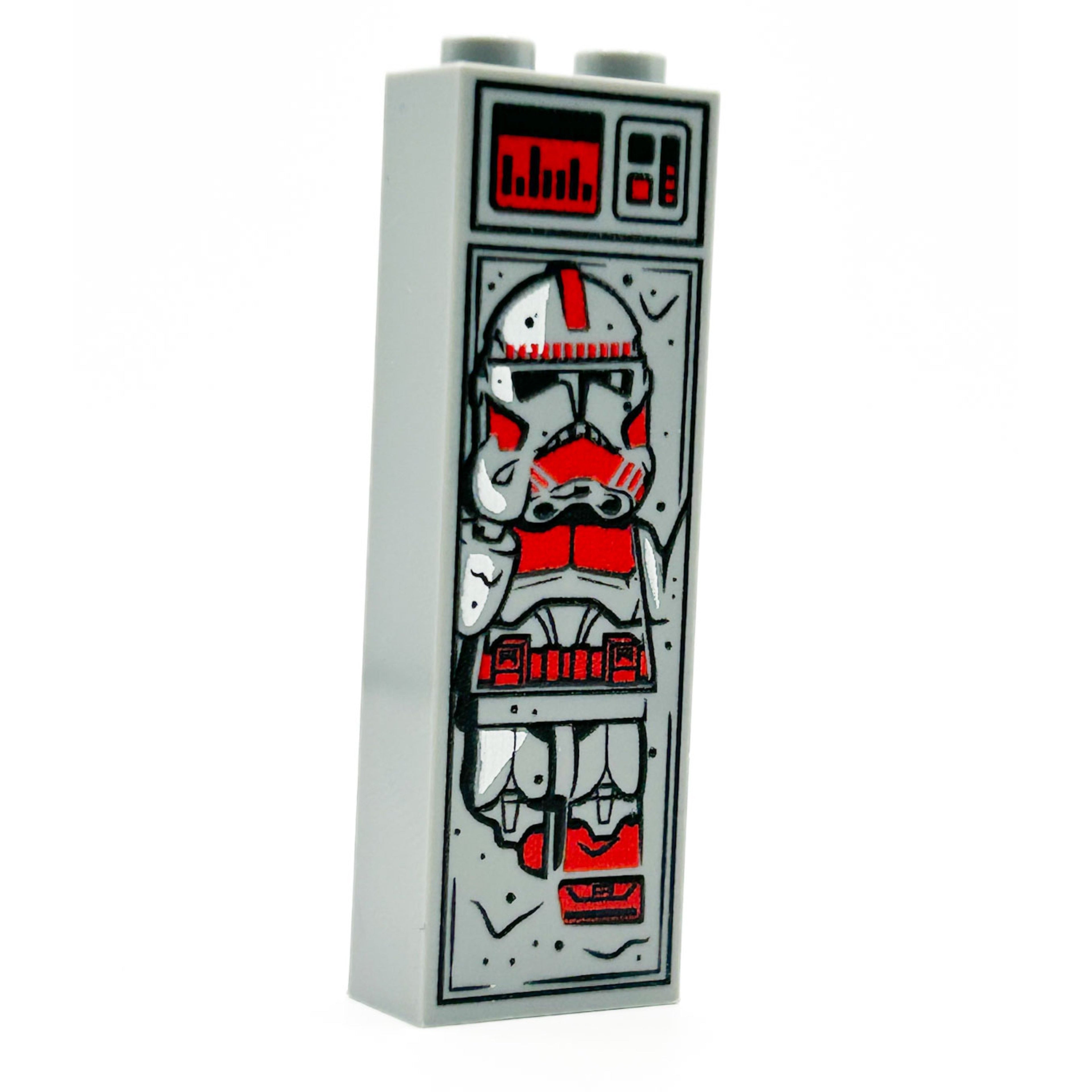 P2 Shock Trooper (Red) in Carbonite (1x2x5 Brick)
