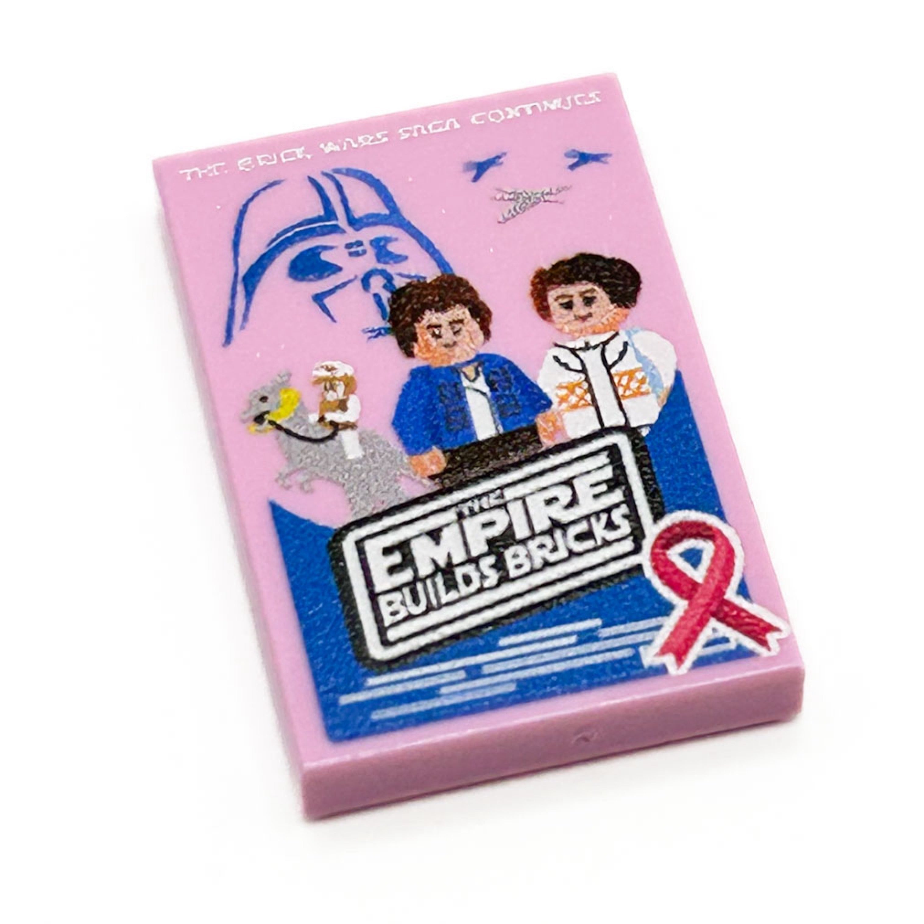 Production limitée ! Pink (Sensibilisation au cancer du sein) Brick Wars : L'Empire contre-attaque Tuile Movie Cover (Tuile 2x3) - B3 Customs