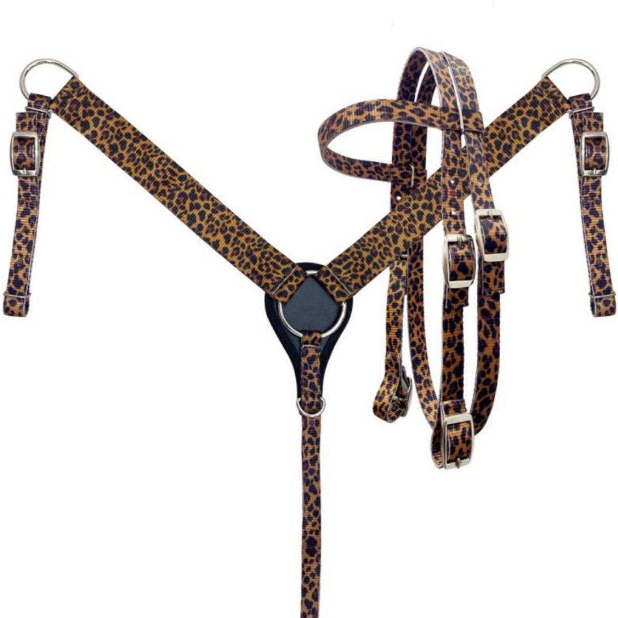 Ensemble de sellerie en nylon motif guépard pour poney