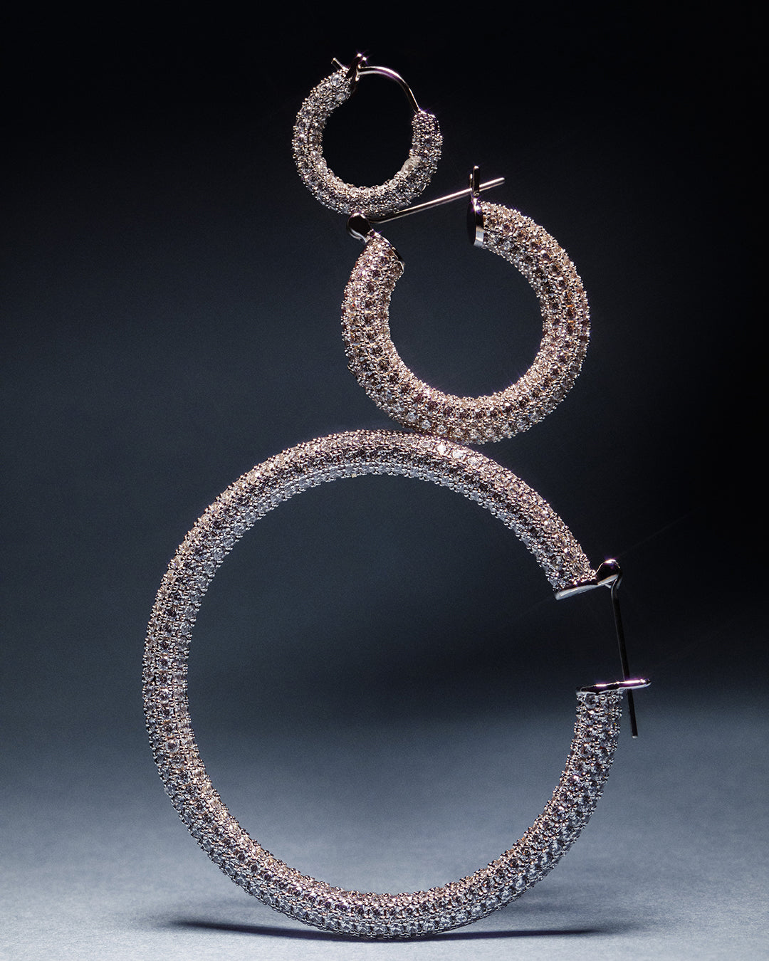 Pave Baby Amalfi Hoops- Silver (Ships Late September)