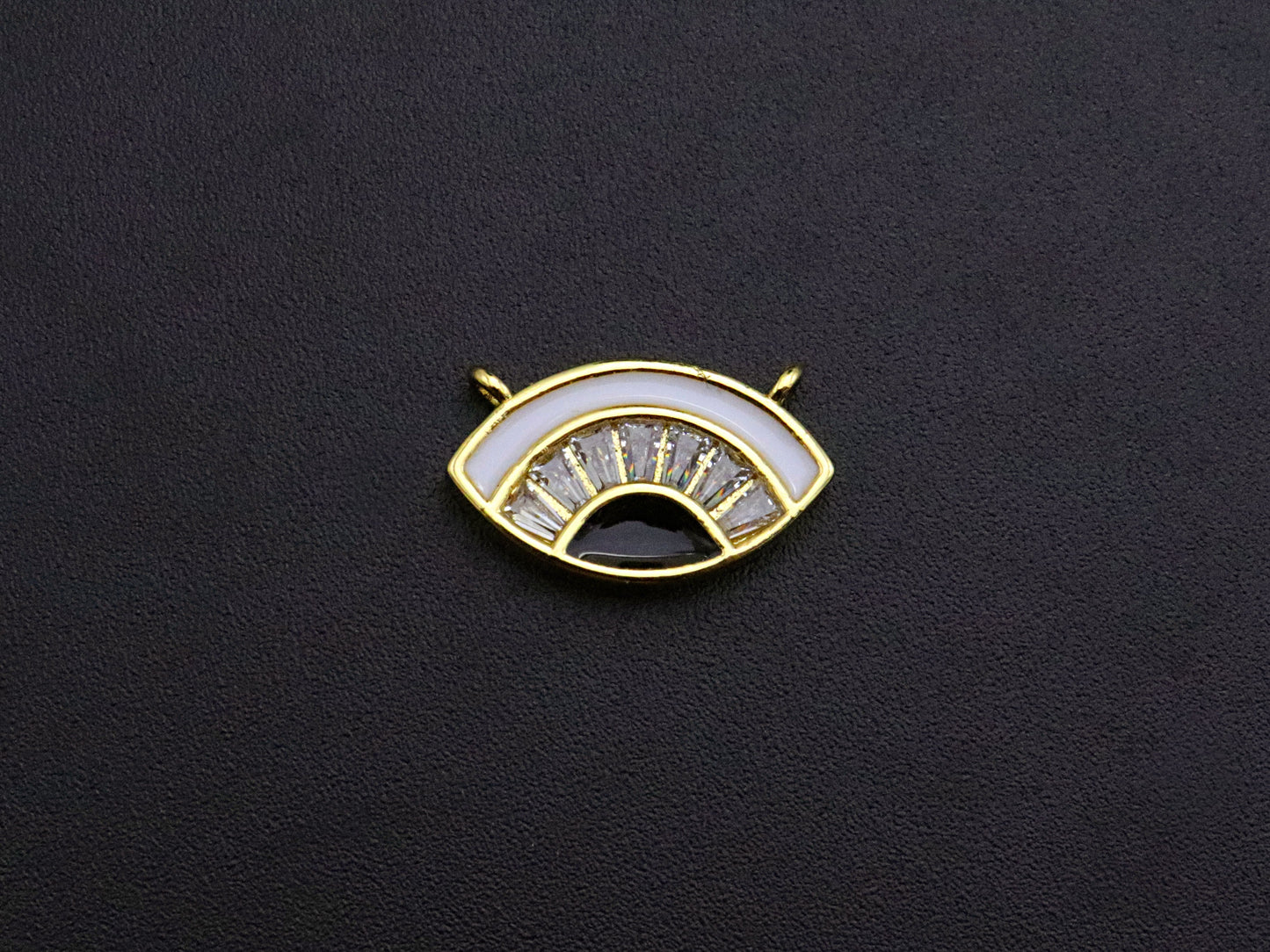 Enamel Evil Eye Connector Pendant, CZ Micro Pave Oil Drop pendant,Enamel pendant,Enamel Jewelry, 17x10mm, sku#F1051