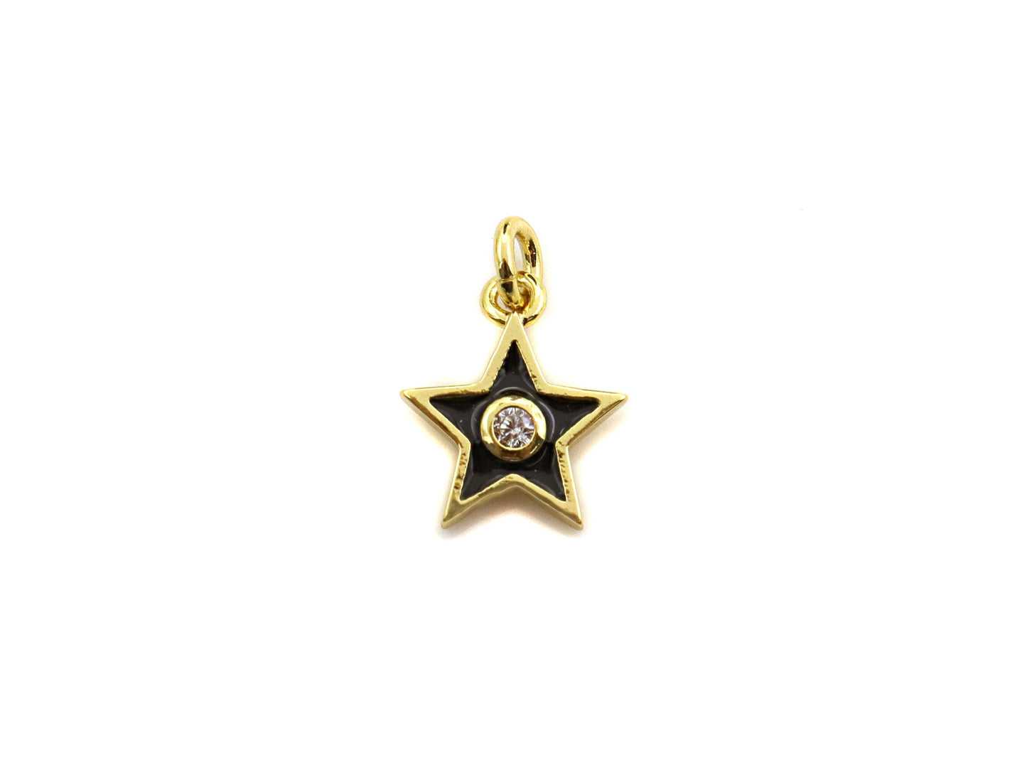 Enamel Colorful Star Charm Pendant,CZ Micro Pave Oil Drop pendant,Enamel pendant,Enamel Jewelry,9x11mm, sku#F1054