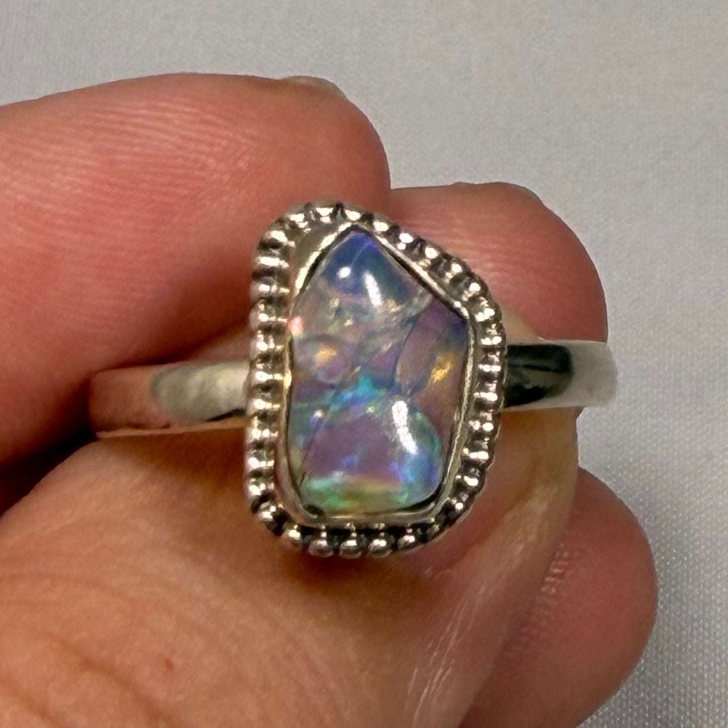 Rough Ethiopian Opal Ring Size 9 (02.7024)