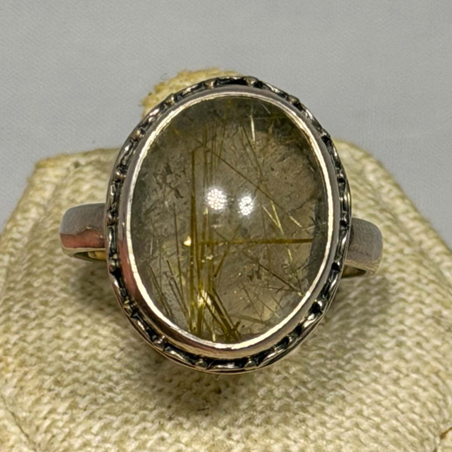 Golden Rutile Quartz Ring Size 9 (07.6050)
