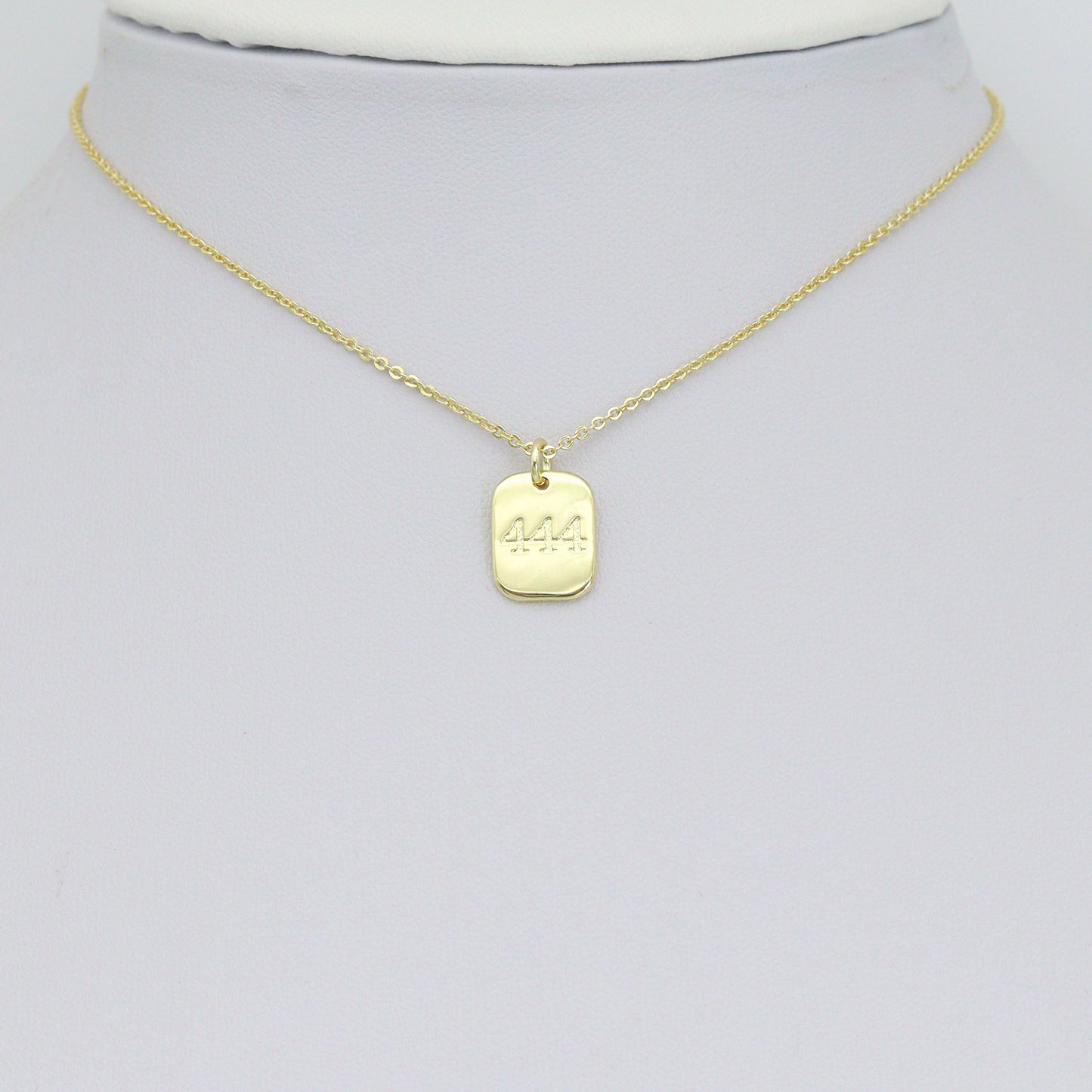 Gold Angel Number Rectangle Charms/Pendants, Sku#LX931
