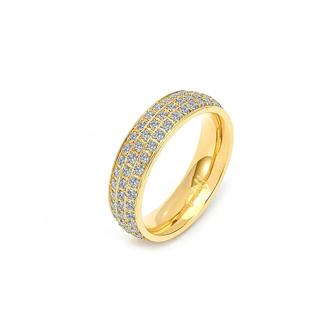 RG130G B.Tiff Gold Three-Row Eternity Ring