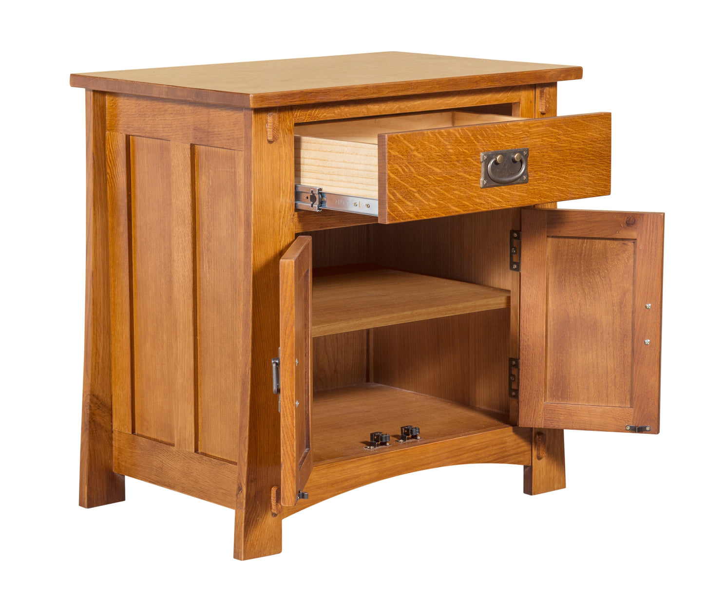Mission Style Solid Oak Nightstand Model - Michael's Cherry Stain