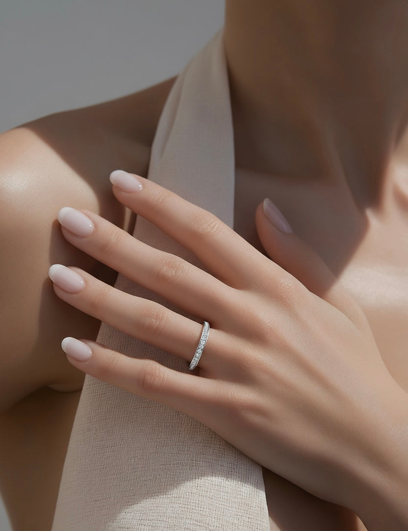 RG111W B.Tiff Stacking .01 ct Eternity Ring [Thin Band]