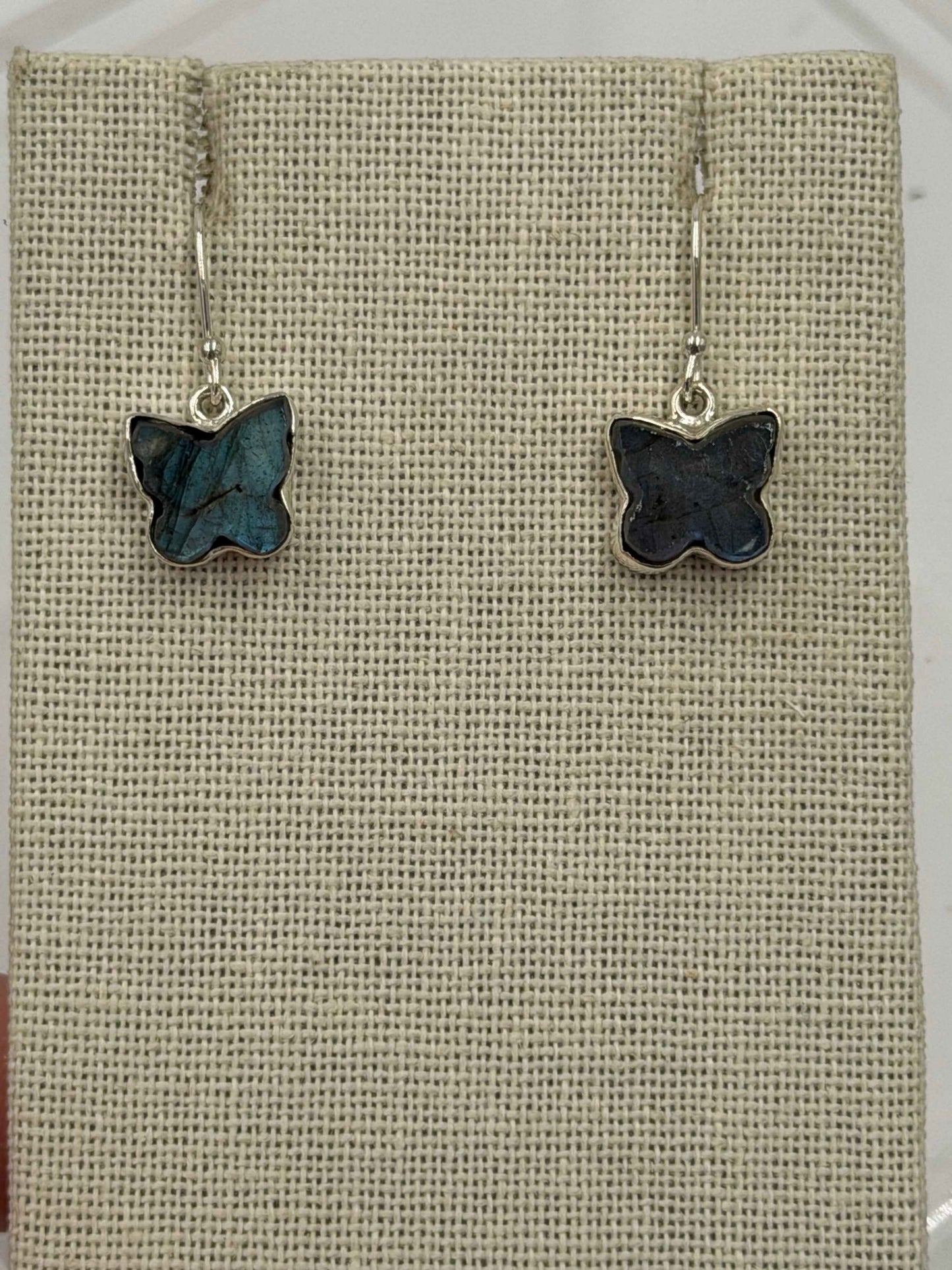 Sterling Silver Butterfly Labradorite Dangle Earrings