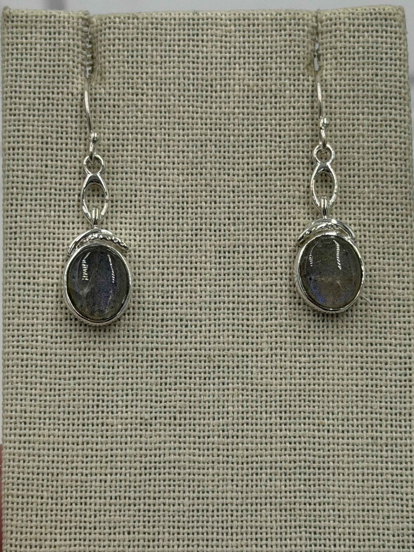 Sterling Silver Single Chain Labradorite Dangle Earrings