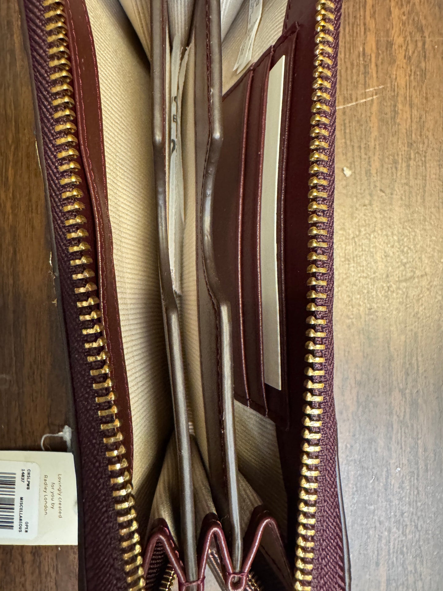 Radley London Clifton Hall Phone Leather Wristlet Metallic Amethyst Gold