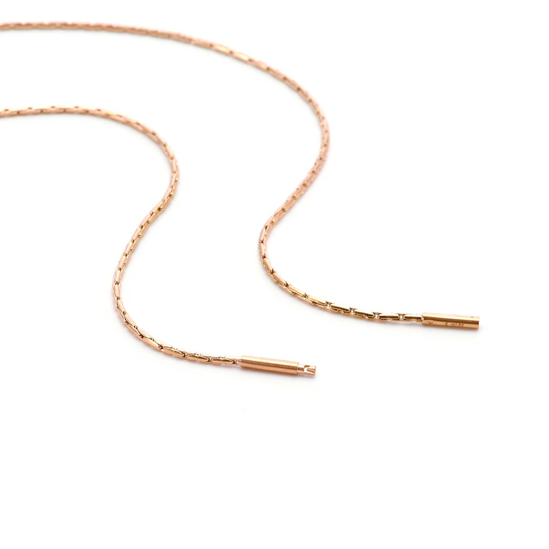 C031RG B.Tiff Rose Gold Diamond Cut Chain Necklace/ 1.3mm (An exclusive clasp design)