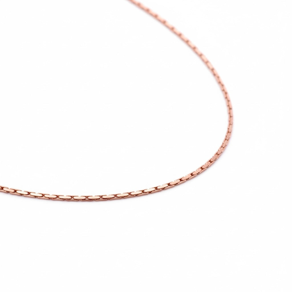 C031RG B.Tiff Rose Gold Diamond Cut Chain Necklace/ 1.3mm (An exclusive clasp design)