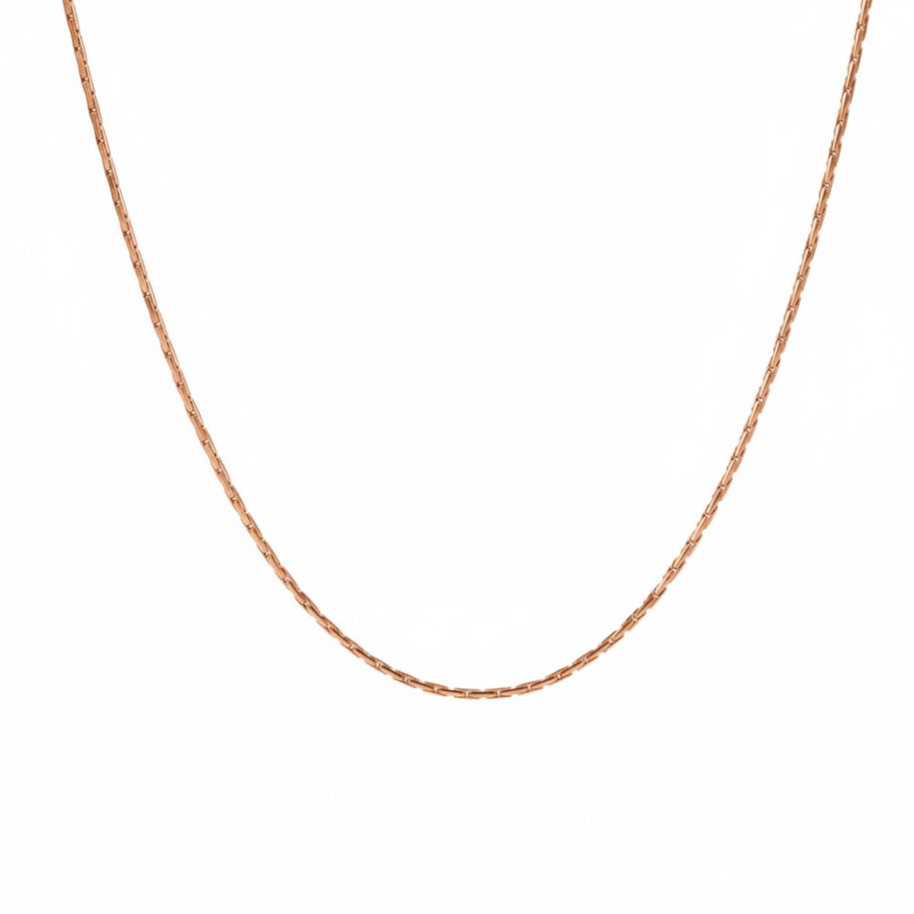 C031RG B.Tiff Rose Gold Diamond Cut Chain Necklace/ 1.3mm (An exclusive clasp design)
