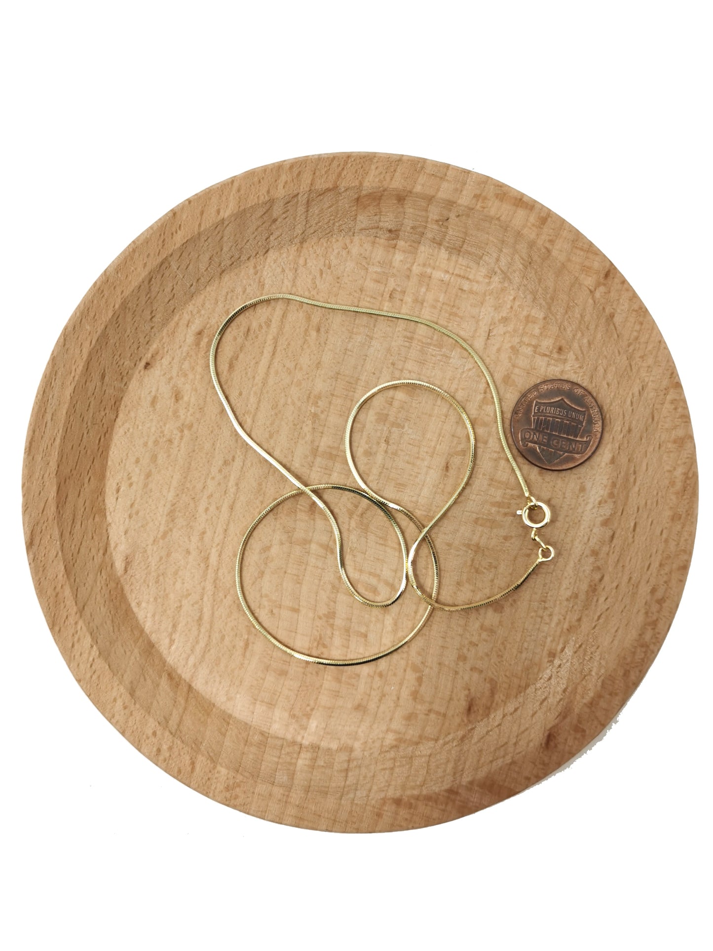 24K Gold Plated Cocoon Necklace, Dainty 0.8mm Cocoon Chain with Spring Ring | CN-561