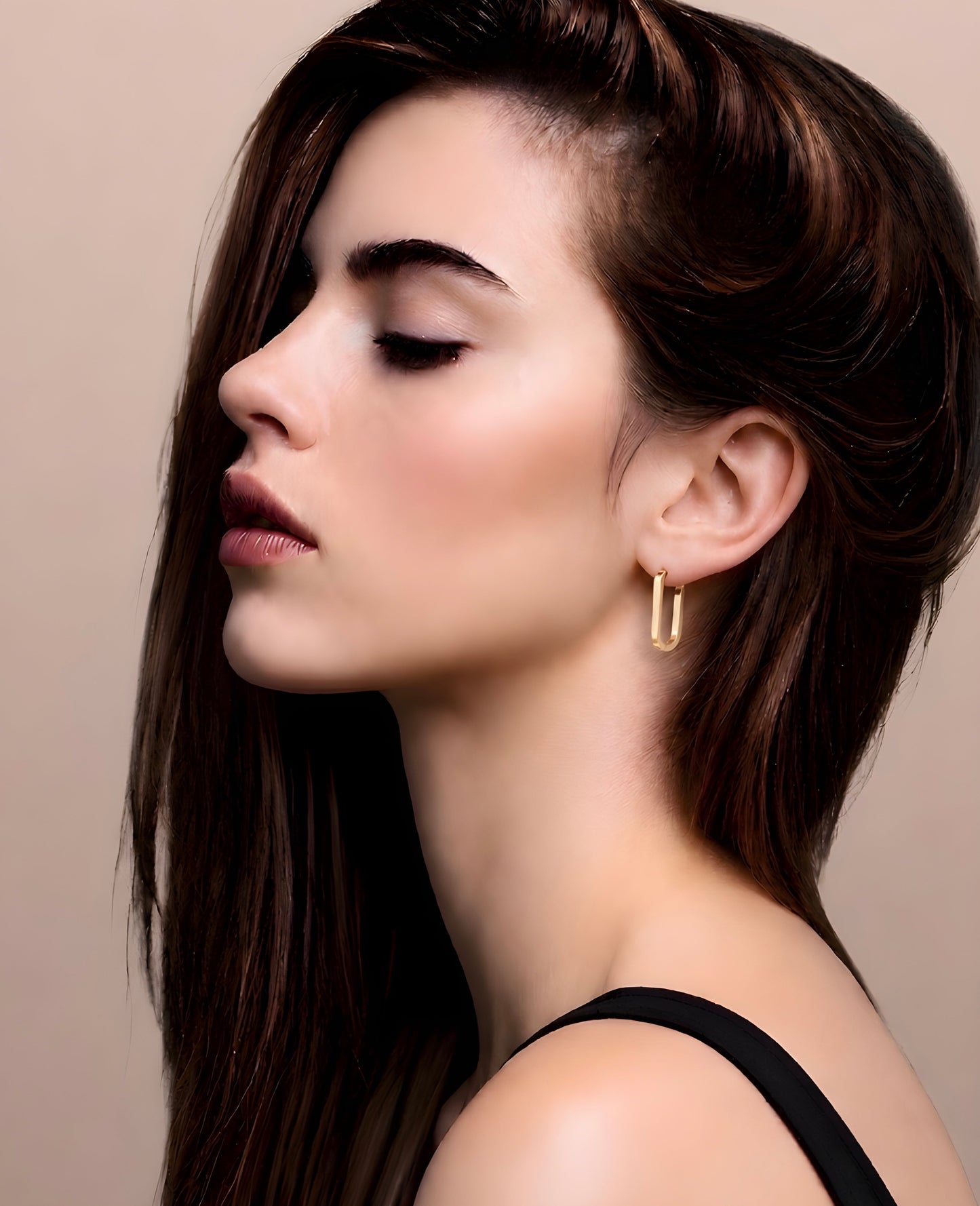 ER080G B.Tiff Gold Padlock Hoop Earrings
