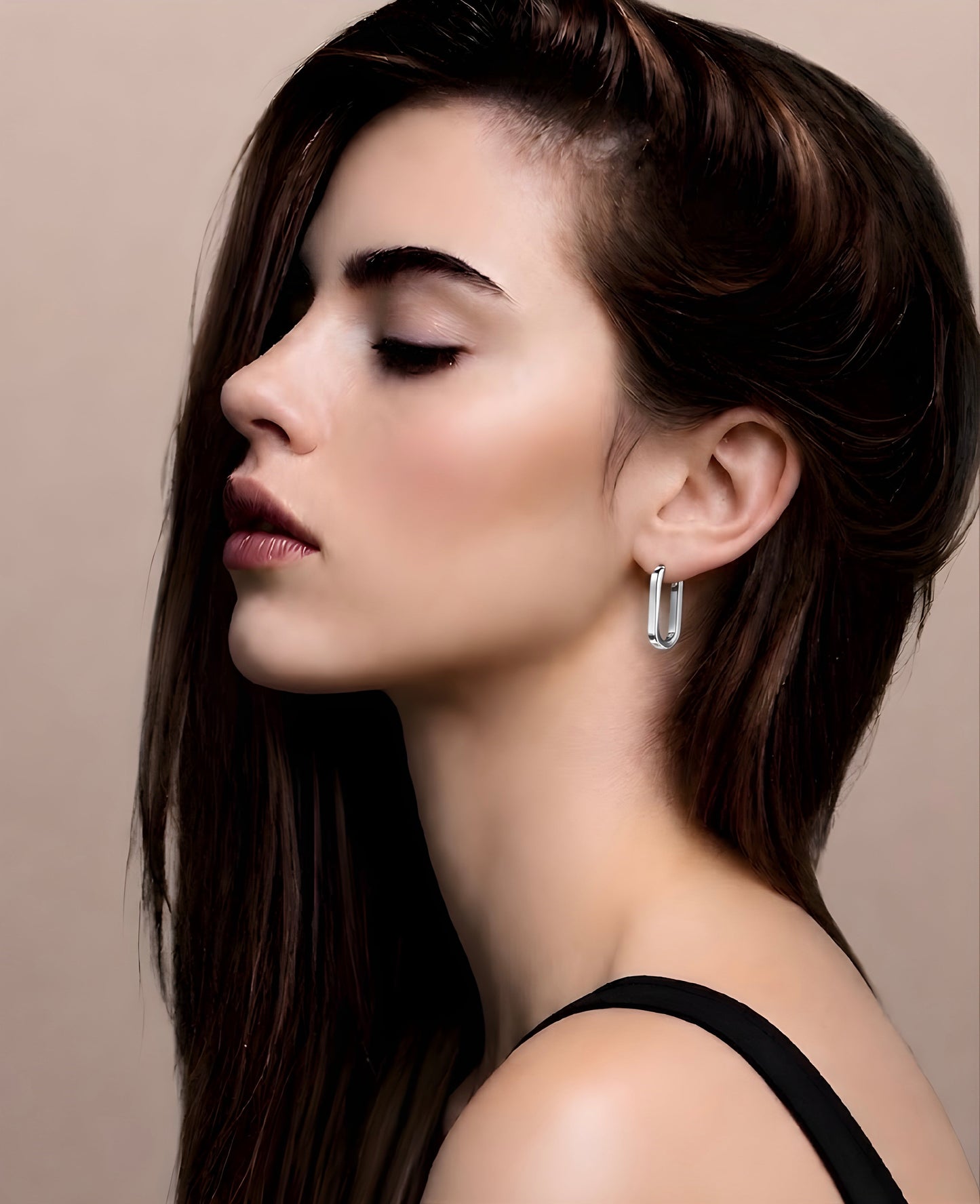 ER080W B.Tiff Padlock Hoop Earrings