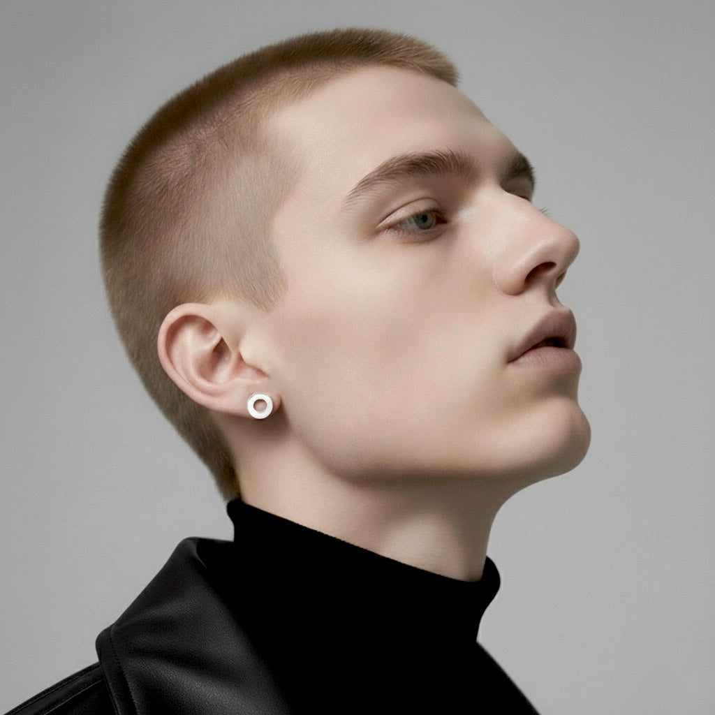 ER001W B.Tiff Open Circle Stud Earrings