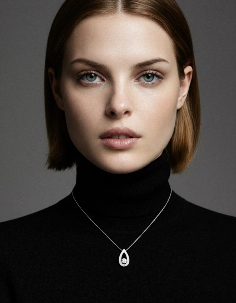 PT106W B.Tiff Drop Pendant Necklace