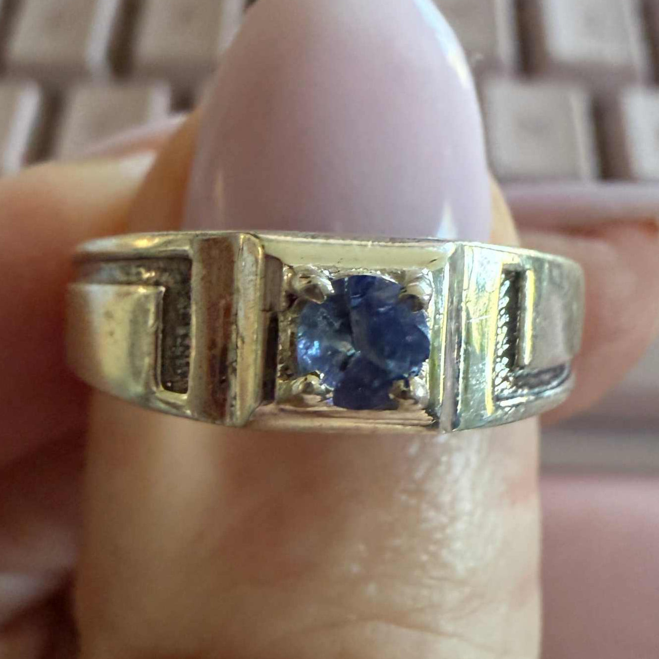 Geometric Tanzanite Sterling Silver Ring – Sizes 7 & 9 – Intuition, Strength & Clear Insight