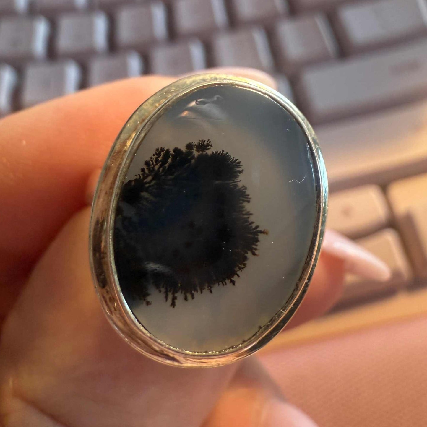 Dendritic Tree Agate Ring - Each Unique Art