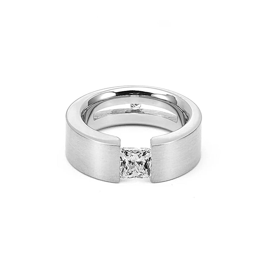 RG094W B.Tiff Tension 1 ct Princess Cut Solitaire Ring