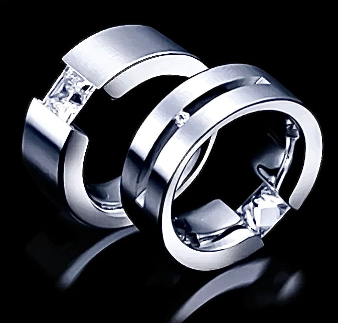 RG094W B.Tiff Tension 1 ct Princess Cut Solitaire Ring