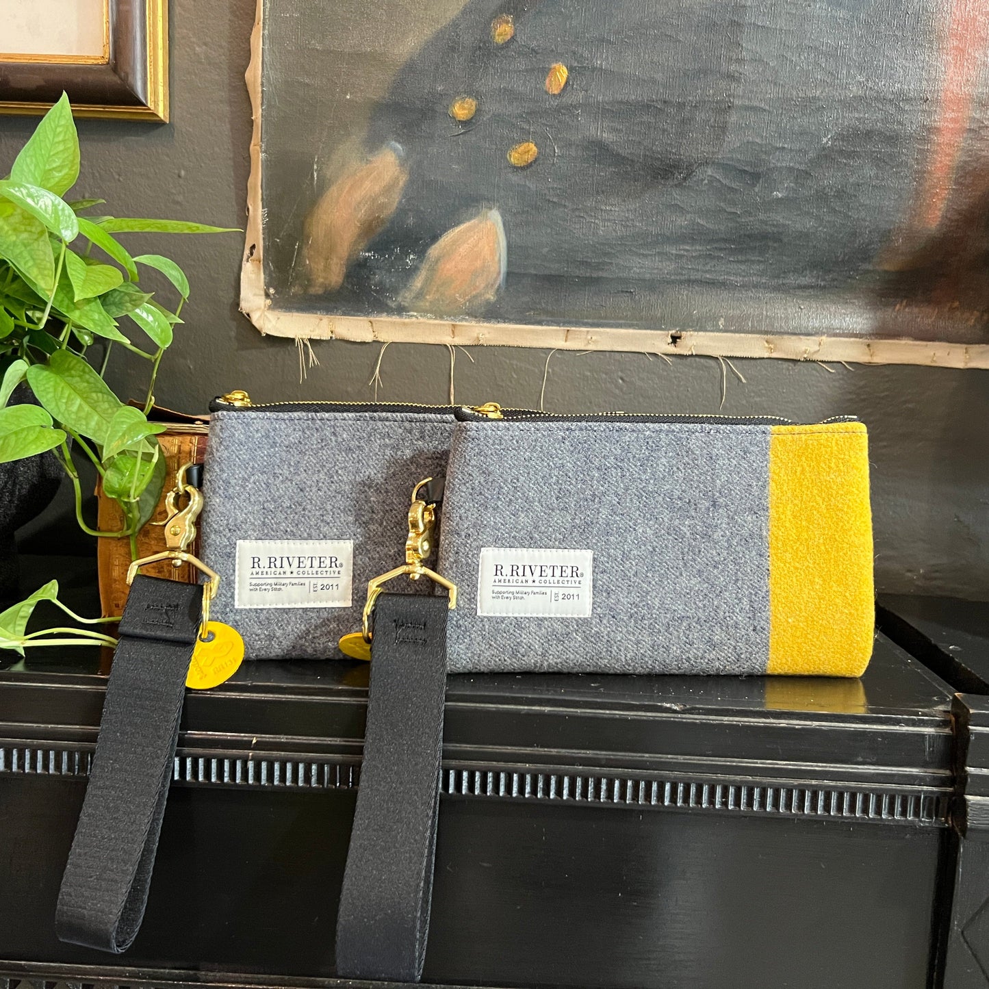 Lucy | Limited-Edition USMA Gray Wool Blanket with Yellow Stripe