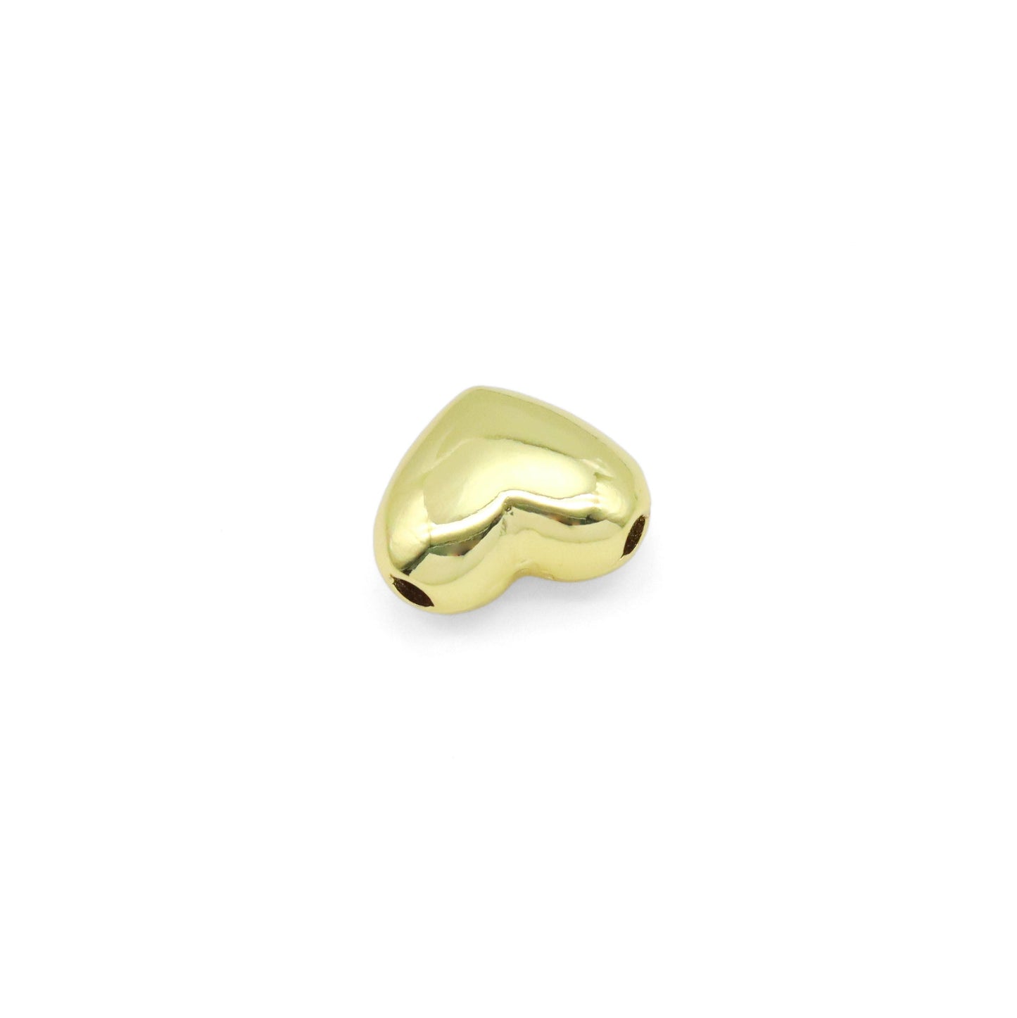 Gold 3D Puffy Heart Charm Pendant, Sku#LK1032