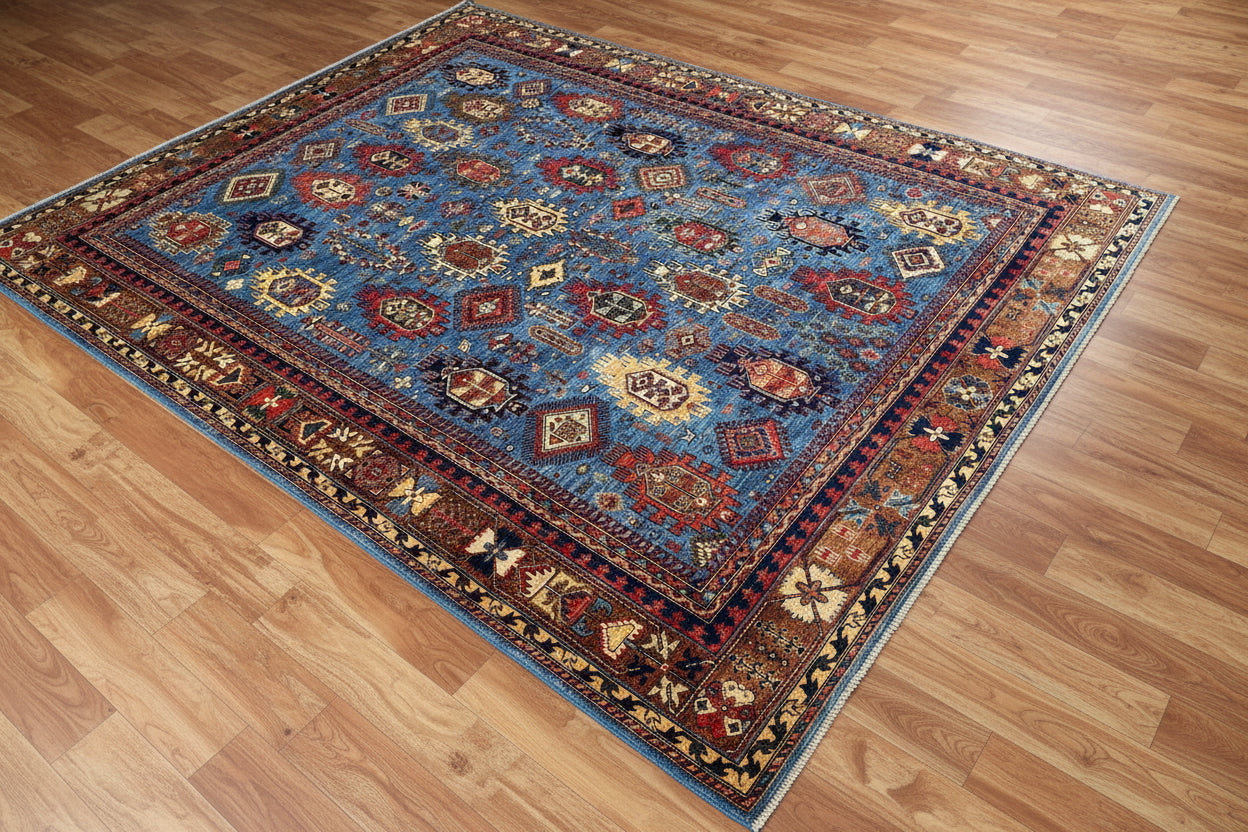 Hand-Knotted Agra Vegetable-Dyed Wool Rug, 9' 8" x 12' 0"