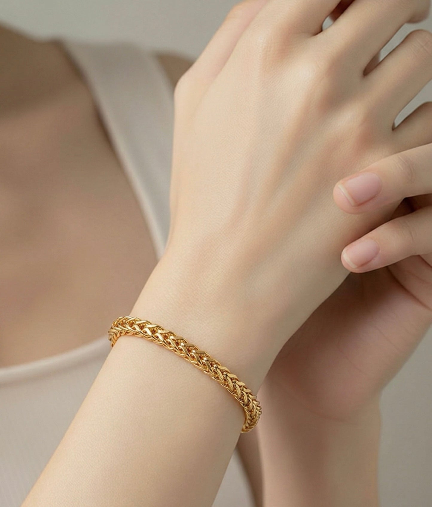 BG140G B.Tiff Gold Franco Link Bracelet