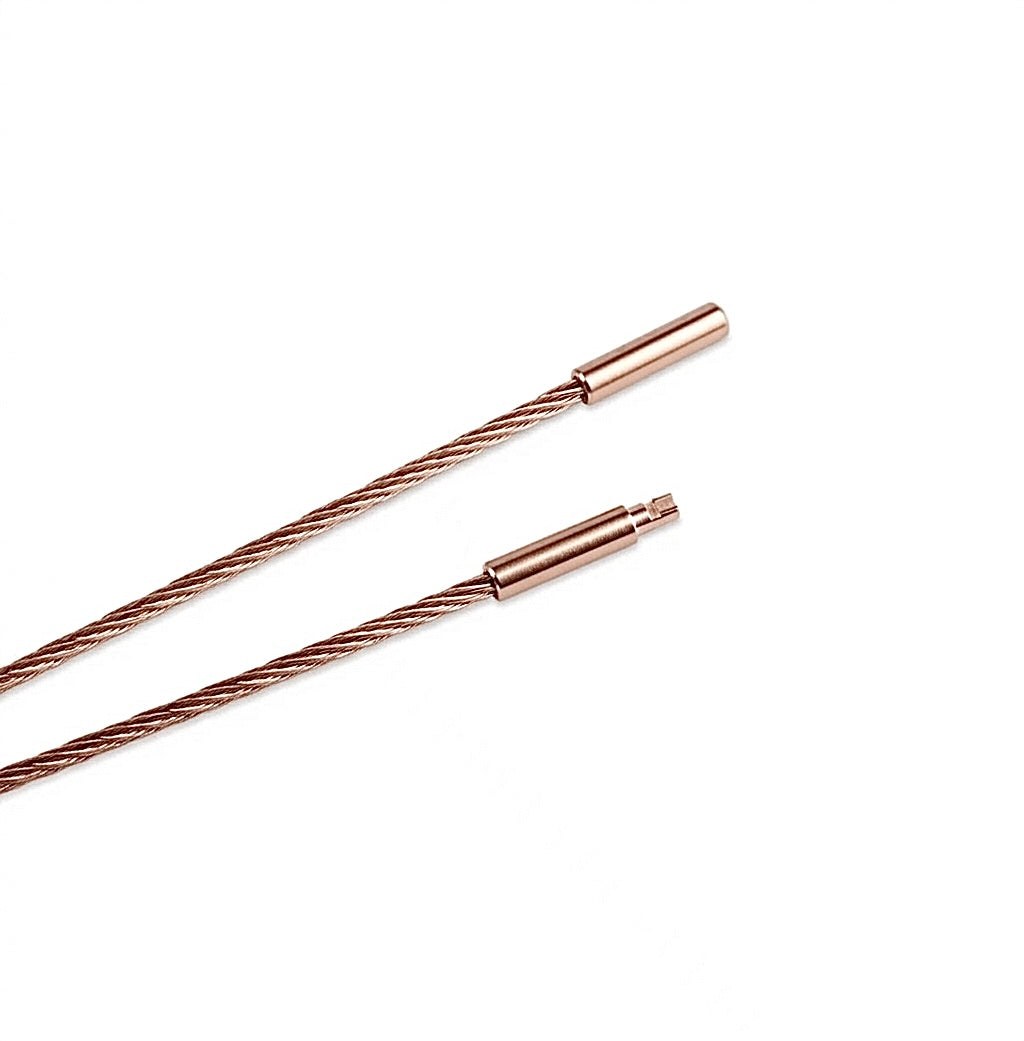 C015RG Rose Gold Structured Wire Choker Chain Necklace/ 1.2mm (An exclusive clasp design)