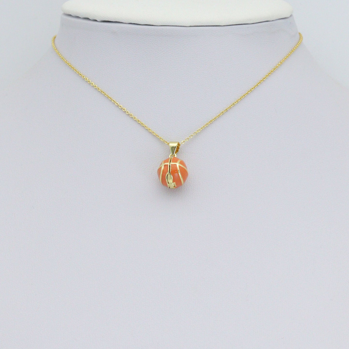 3D openable Basketball with heart inside Shape charm, Sku#LK1269