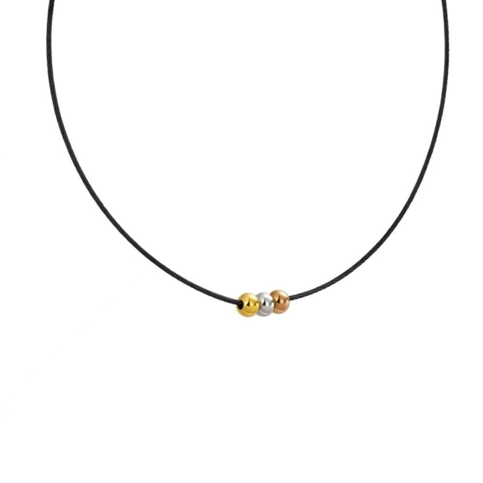 PT302B B.Tiff Triolette Pendant Necklace [Black Chain]