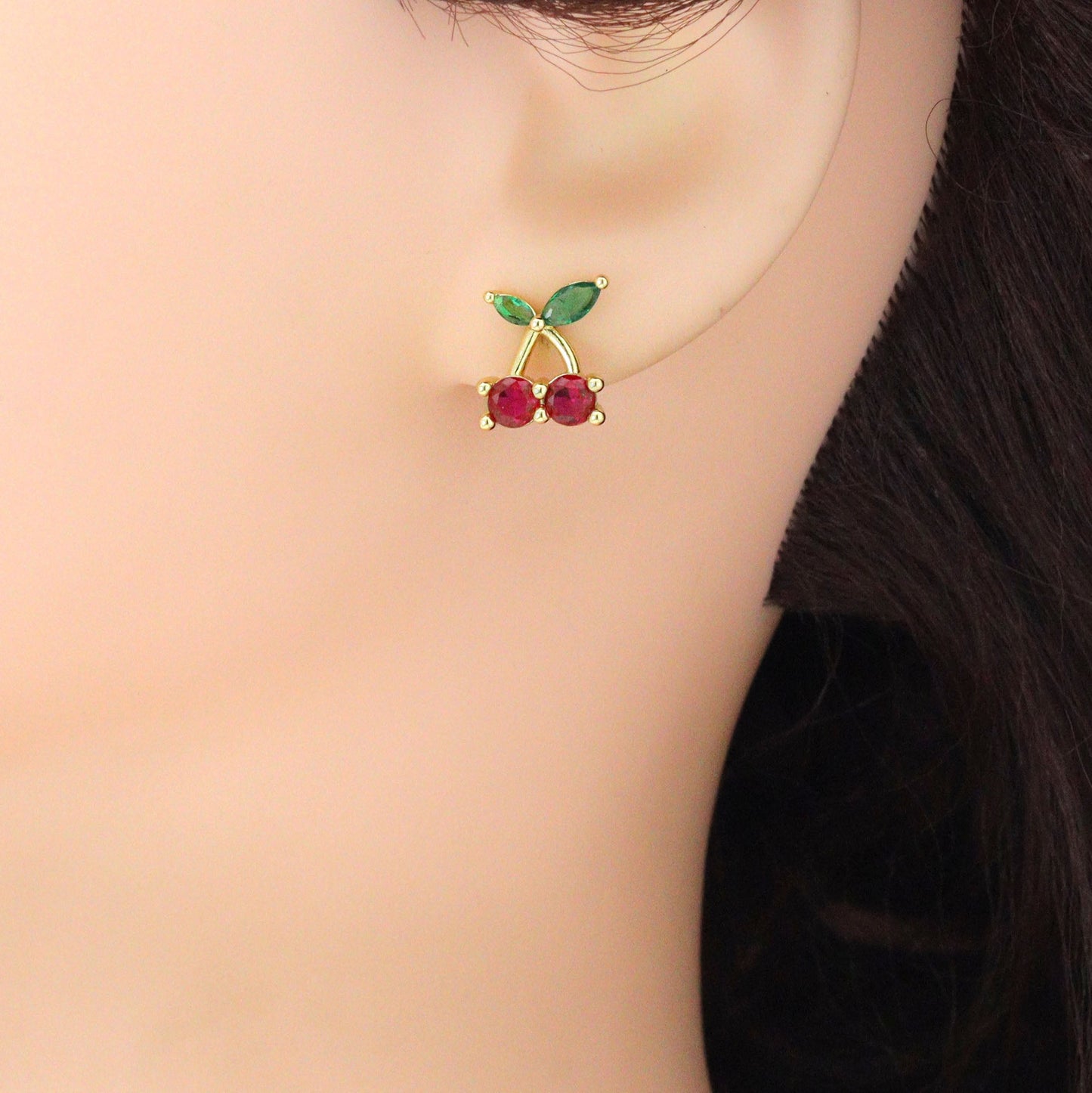 Cute Cherry Stud Earrings, Sku#ML66