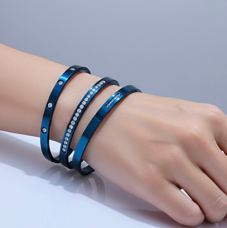 BG333BL B.Tiff Blue Eternity 25 Bangle Bracelet