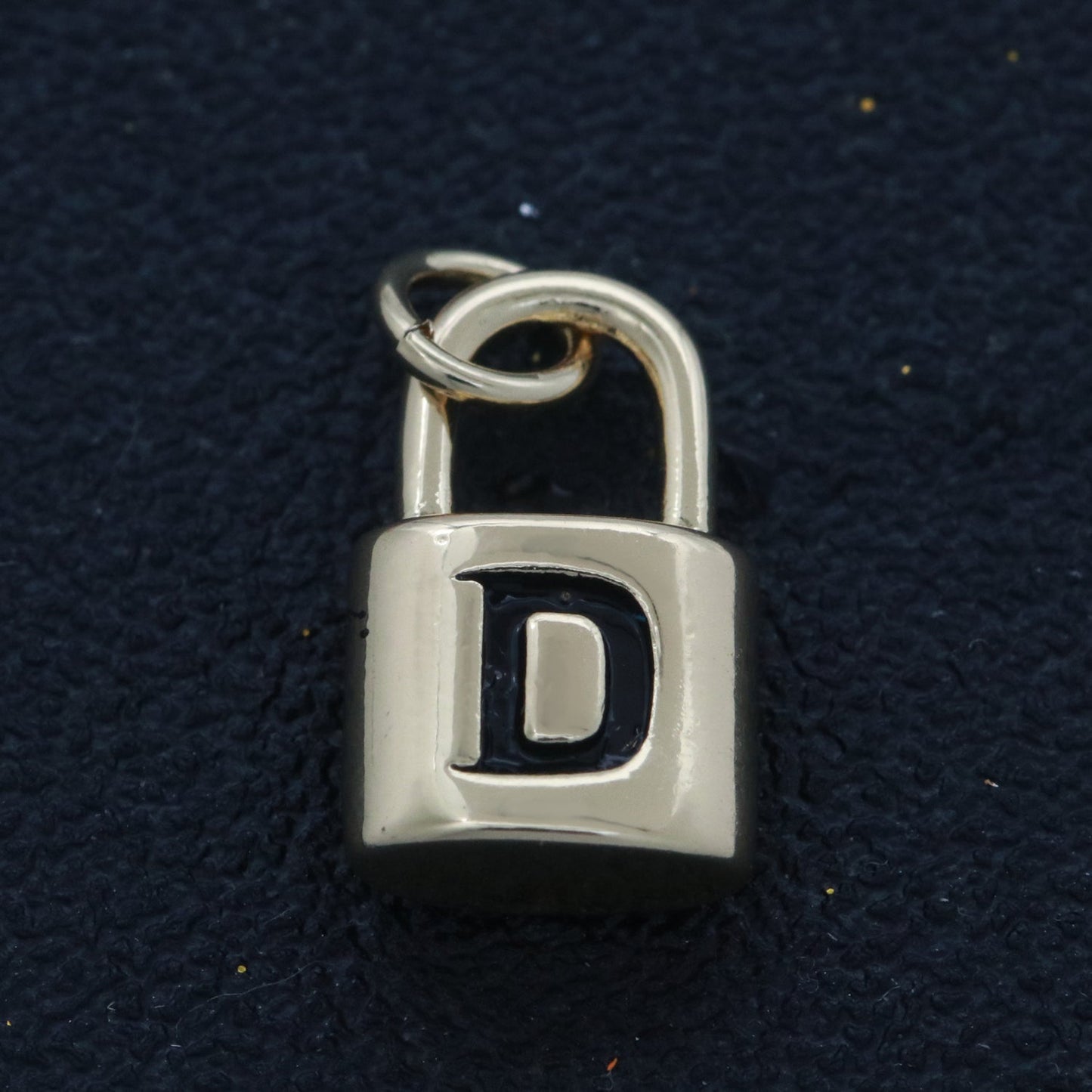 14K Gold Filled Padlock Letter Initial Lock Personalized Charm Pendant | A-822-A-834