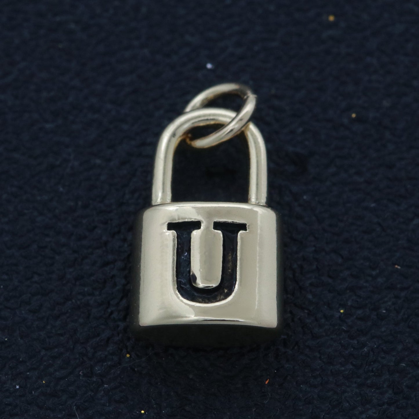 14K Gold Filled Padlock Letter Initial Lock Personalized Charm Pendant | A-822-A-834