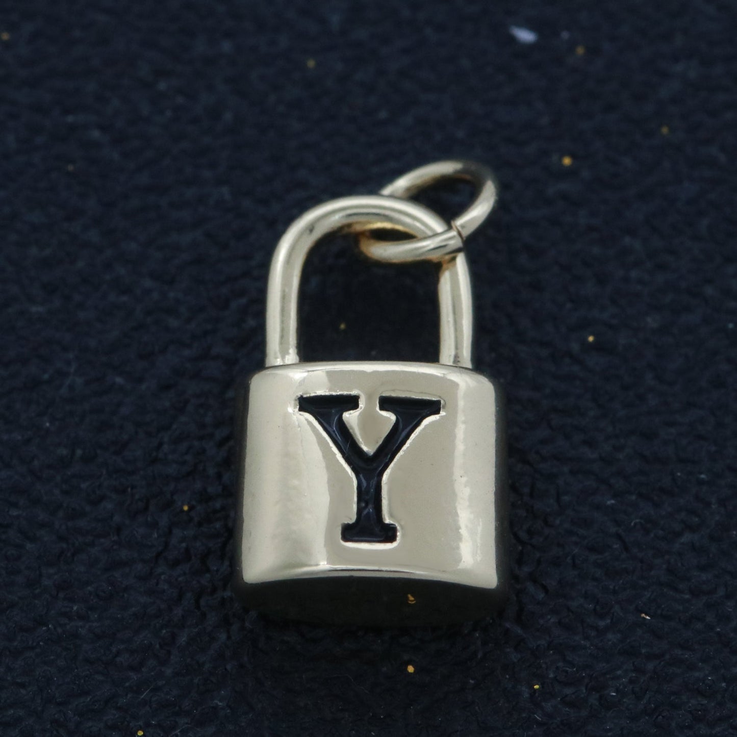 14K Gold Filled Padlock Letter Initial Lock Personalized Charm Pendant | A-822-A-834