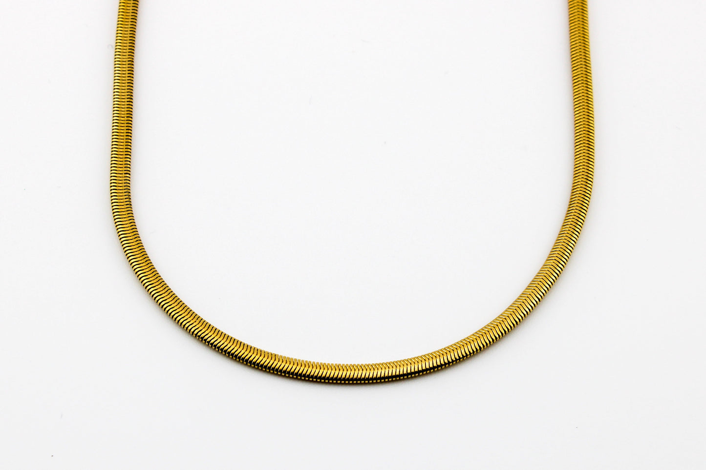Rounded Gold Herringbone Chain