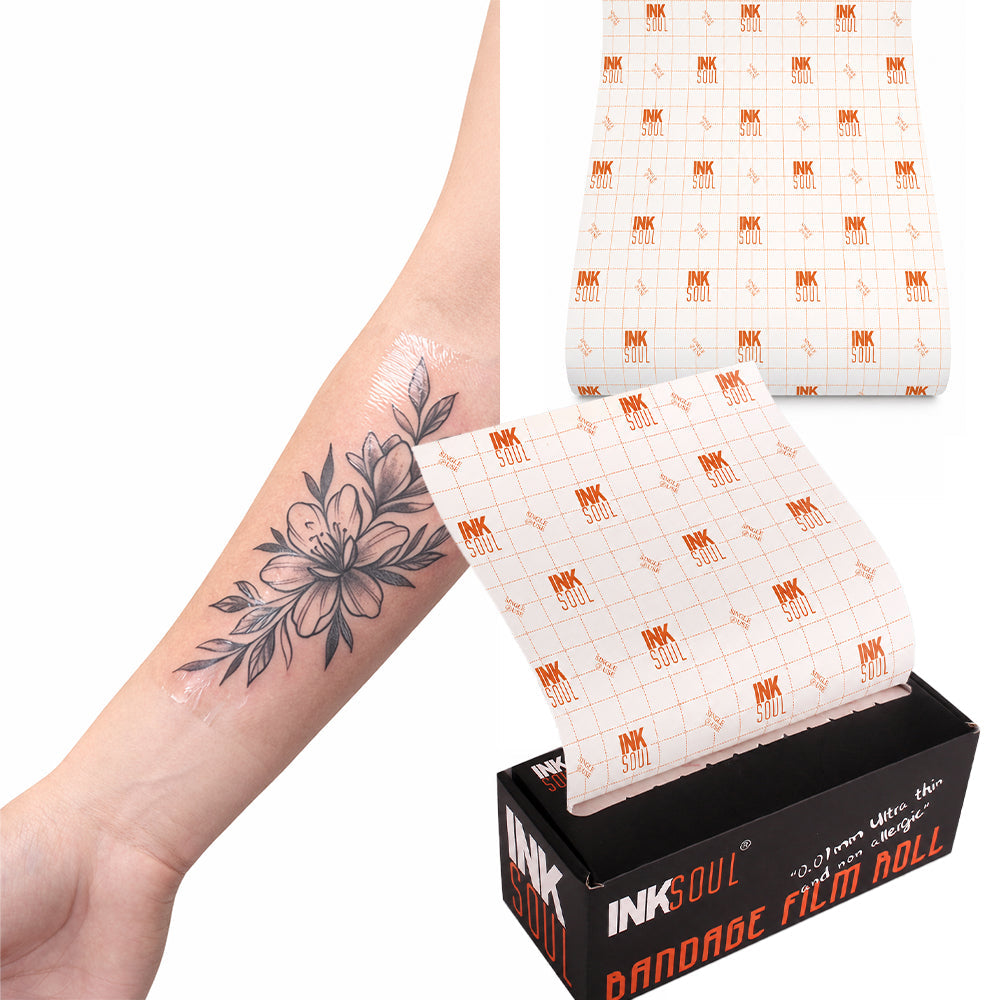 INKSOUL® Pansement de Soin Post-Tatouage Film 0,01mm ultra-mince Rouleau 15cm X 9,14m