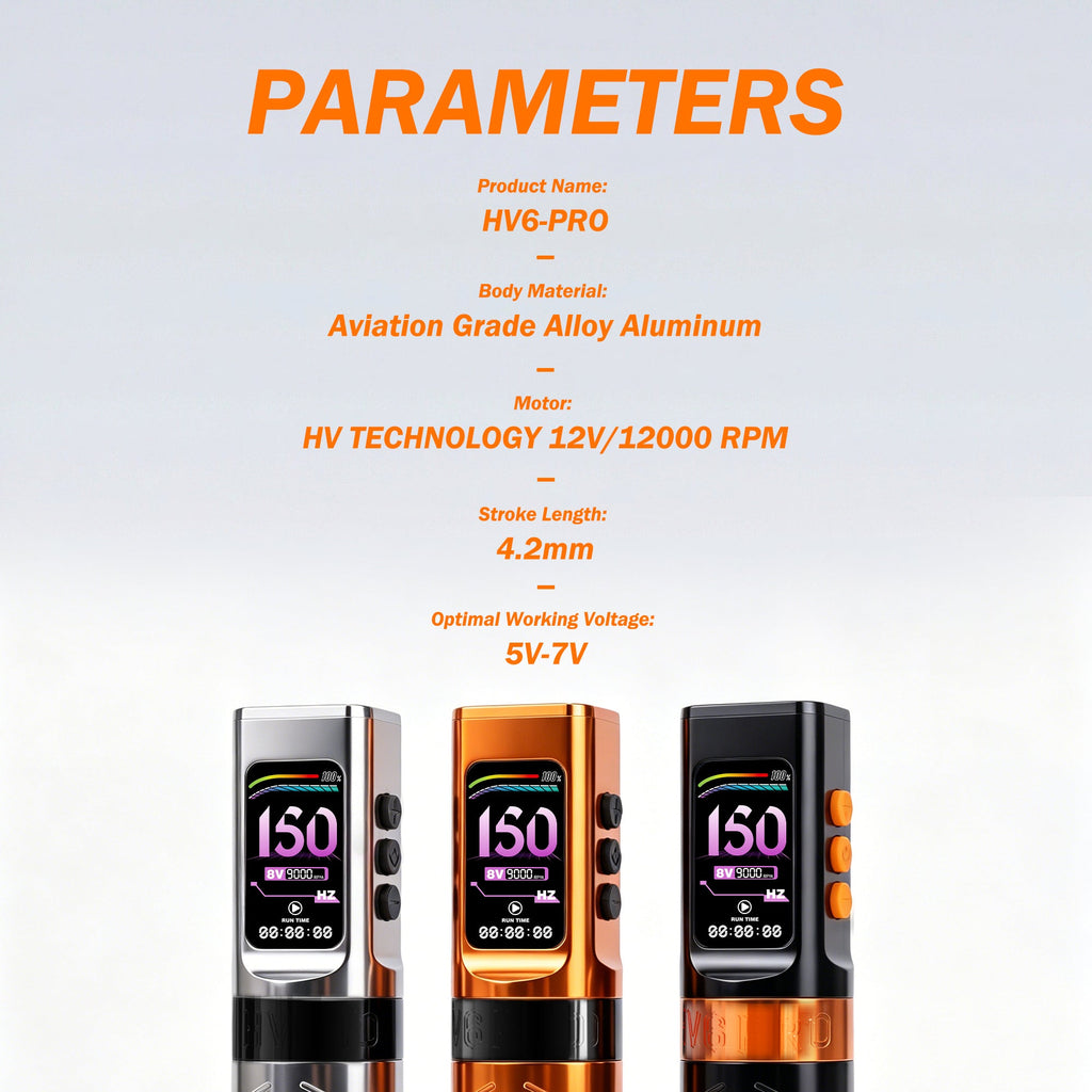 INKSOUL® Tattoo Machine Wiresles Pen 4.2MM Strokes Two Grips Two Batteries Two Modes 2 in 1 | HV6 PRO