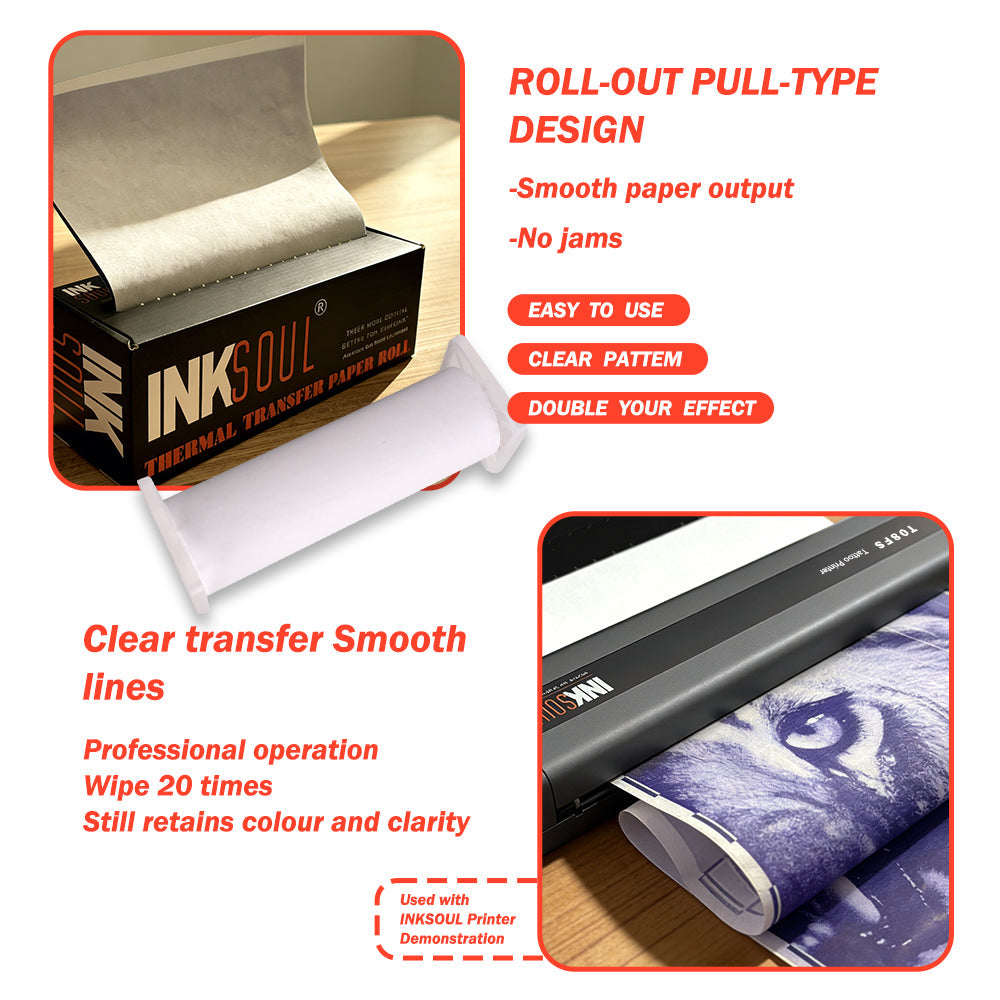 Rouleau de papier pochoir de tatouage INKSOUL® 210mm*30M